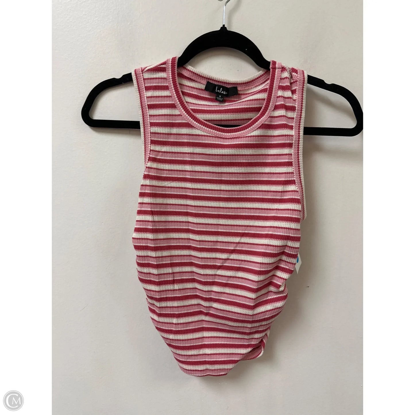 Top Sleeveless By Lulus In Pink & White, Size: S