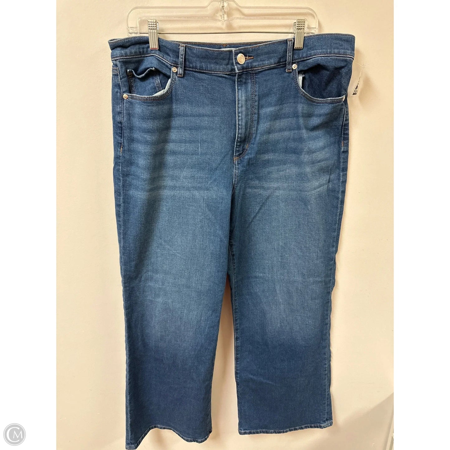 Jeans Wide Leg By Loft In Blue Denim, Size: 16