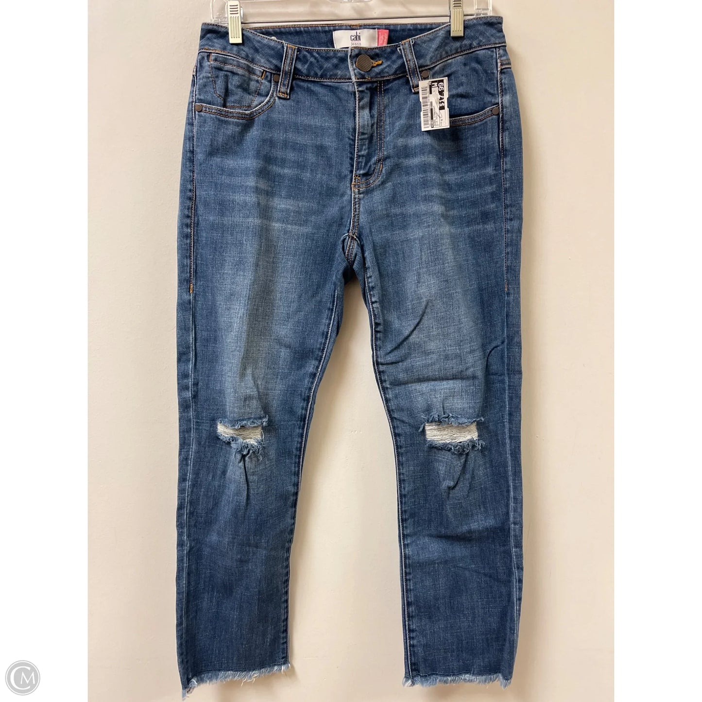 Jeans Straight By Cabi In Blue Denim, Size: 4