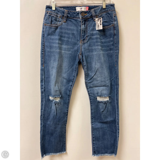 Jeans Straight By Cabi In Blue Denim, Size: 4