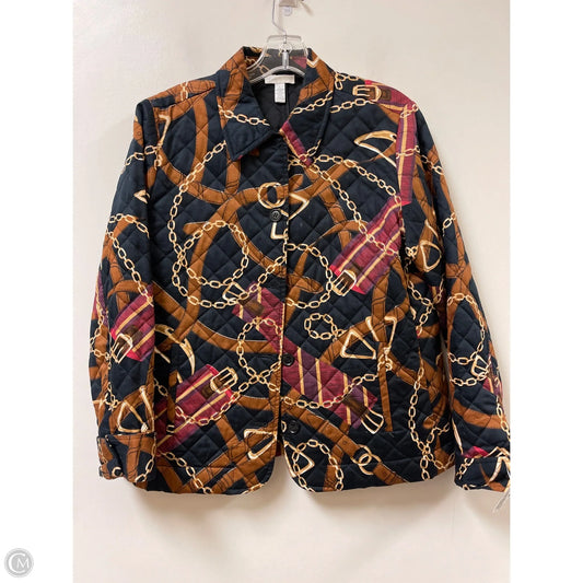 Jacket Puffer & Quilted By Charter Club In Black & Gold, Size: L
