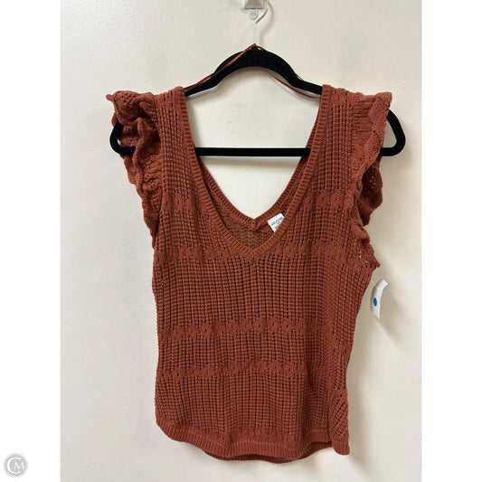 Top Short Sleeve By Melrose And Market In Brown, Size: M