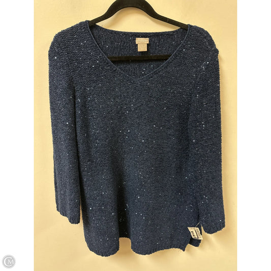Sweater By Chicos In Blue, Size: M