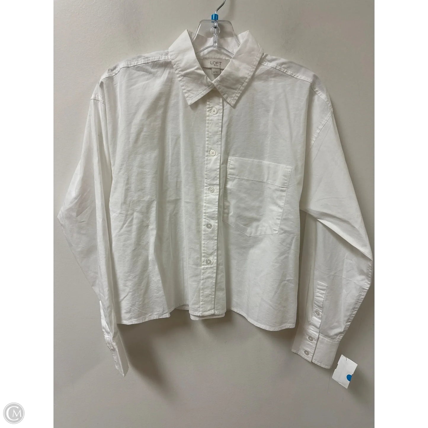 Blouse Long Sleeve By Loft In White, Size: Xs