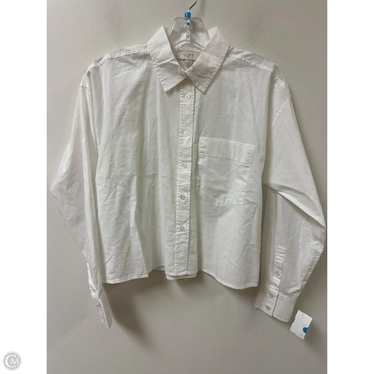 Blouse Long Sleeve By Loft In White, Size: Xs