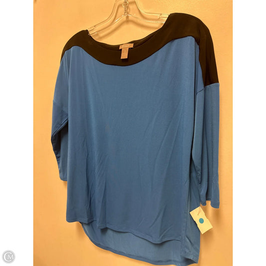 Top Long Sleeve By Chicos In Black & Blue, Size: M
