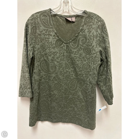 Top Long Sleeve By Chicos In Green, Size: M