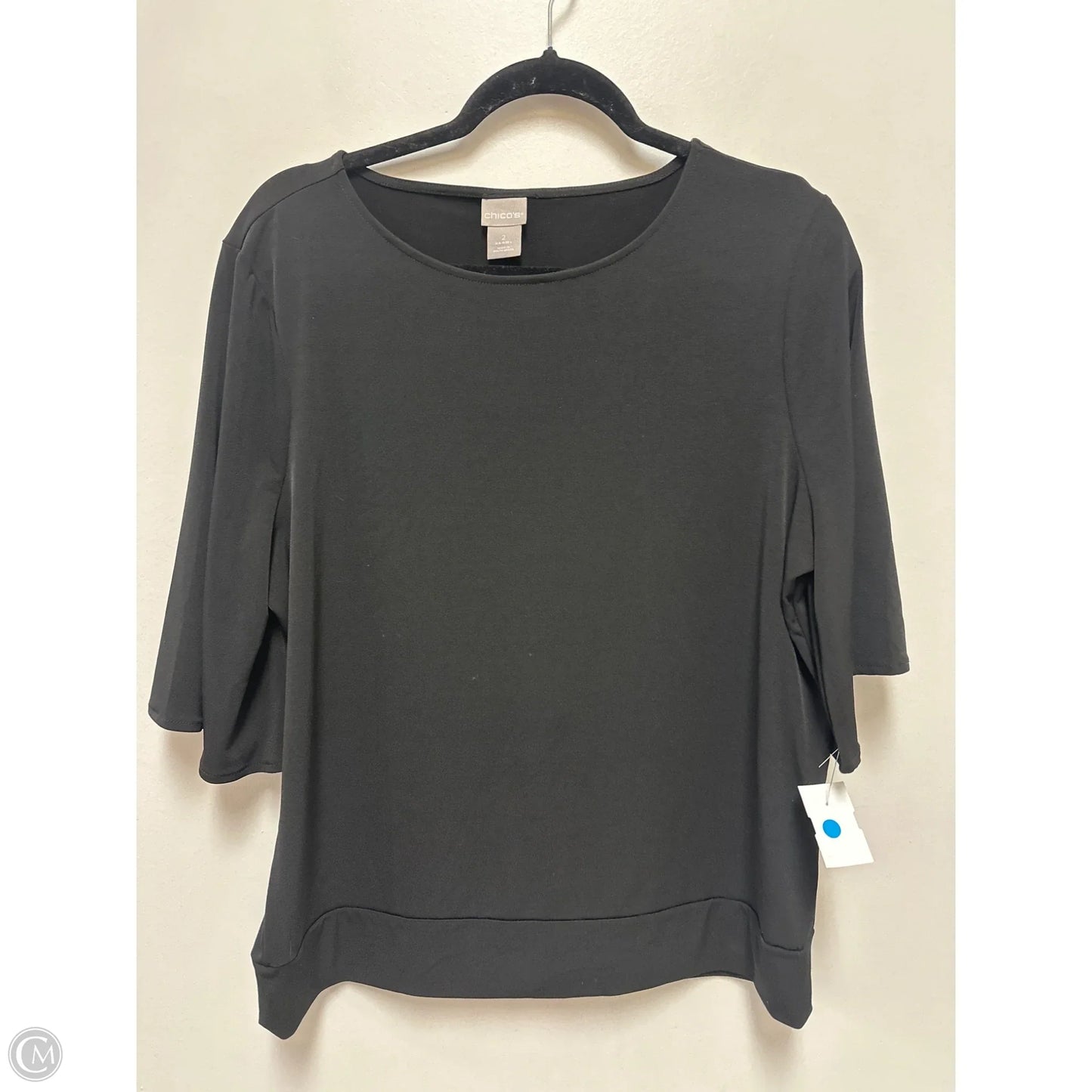 Top Short Sleeve By Chicos In Black, Size: L
