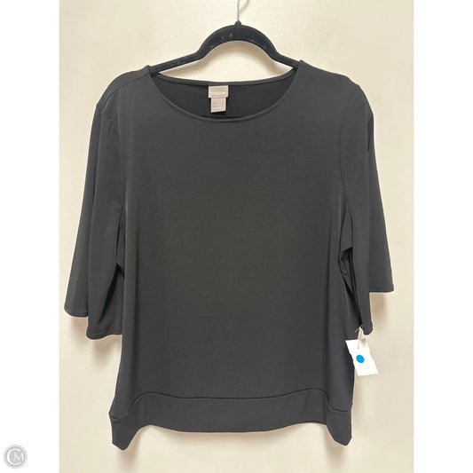 Top Short Sleeve By Chicos In Black, Size: L
