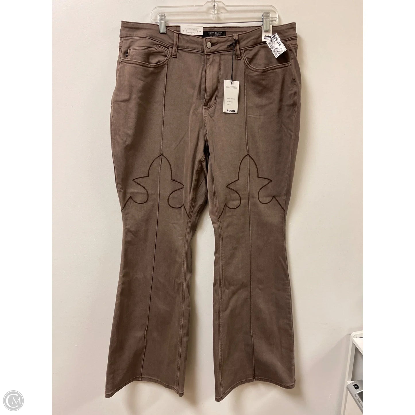 Jeans Flared By Judy Blue In Brown Denim, Size: 20