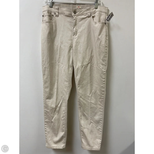 Jeans Skinny By Reba In Cream Denim, Size: 16