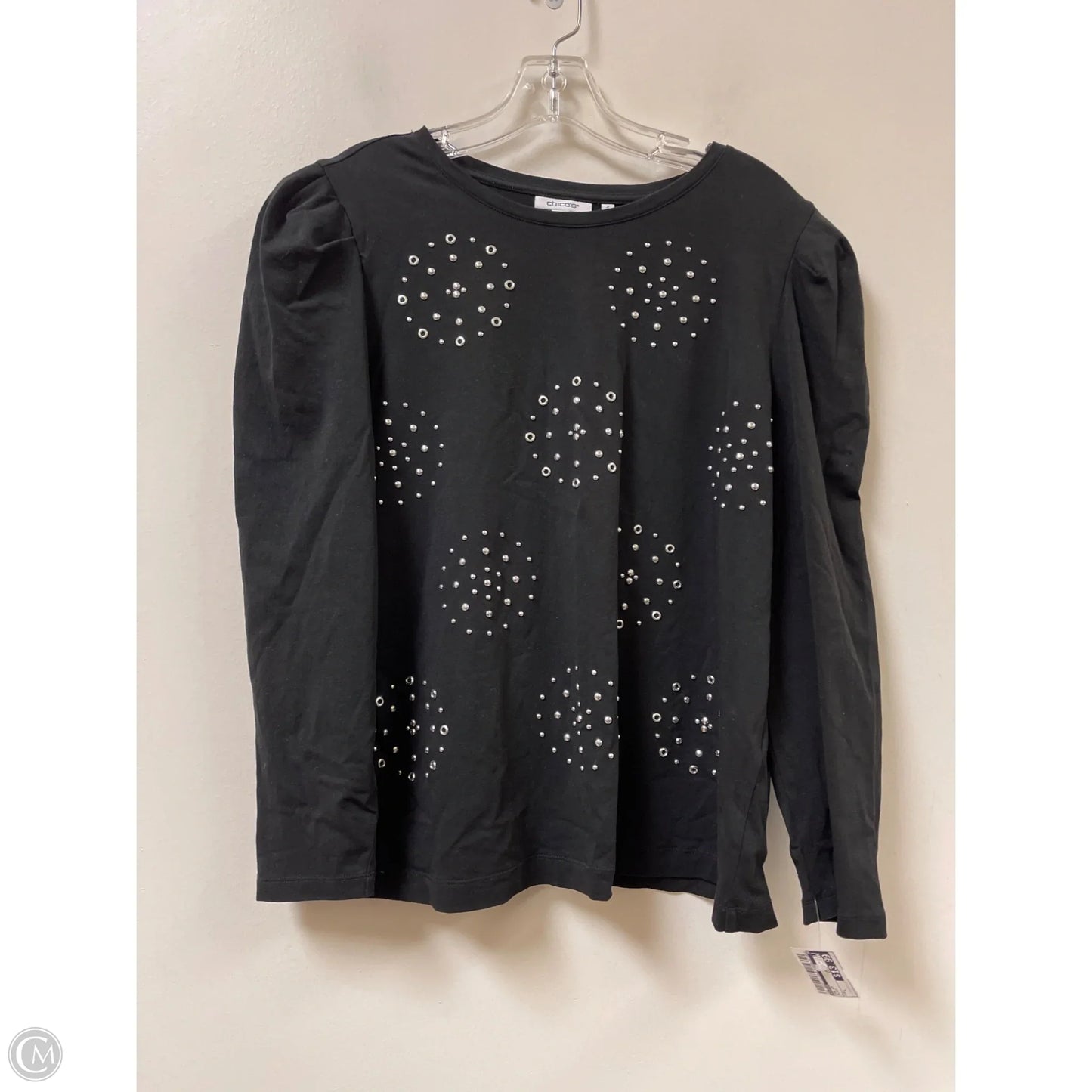 Top Long Sleeve By Chicos In Black, Size: L
