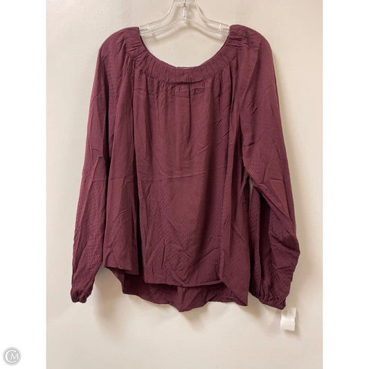 Top Long Sleeve By Loft In Red, Size: L