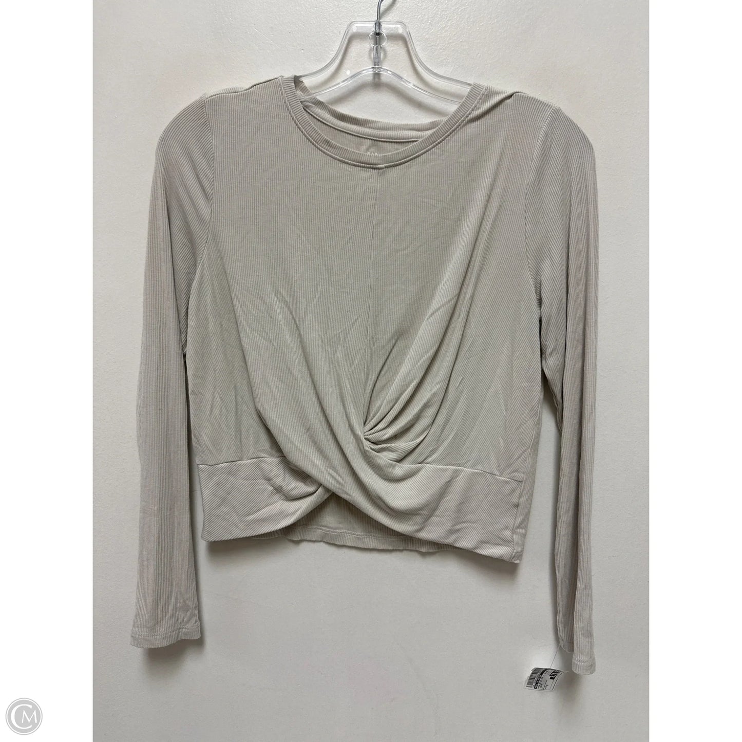 Athletic Top Long Sleeve Collar By All In Motion In Cream, Size: S