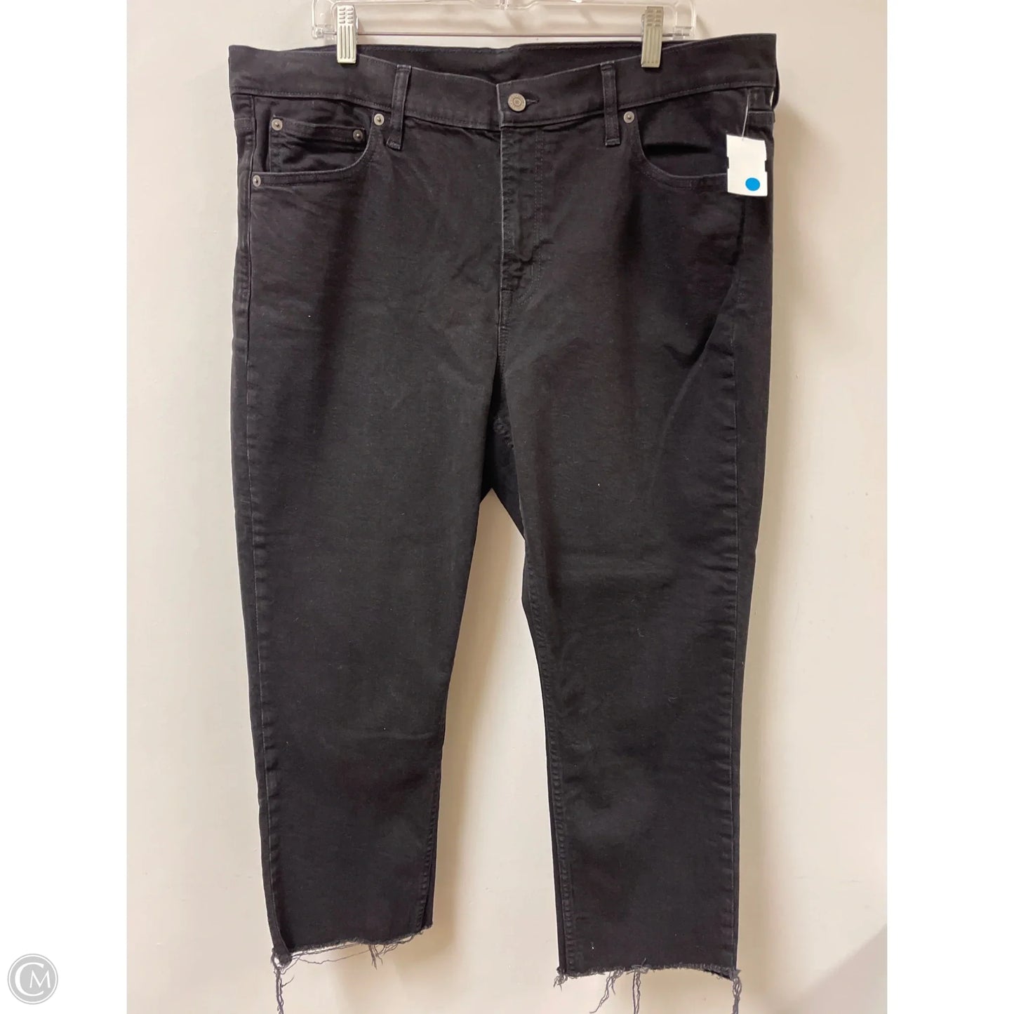 Jeans Straight By Gap In Black Denim, Size: 20