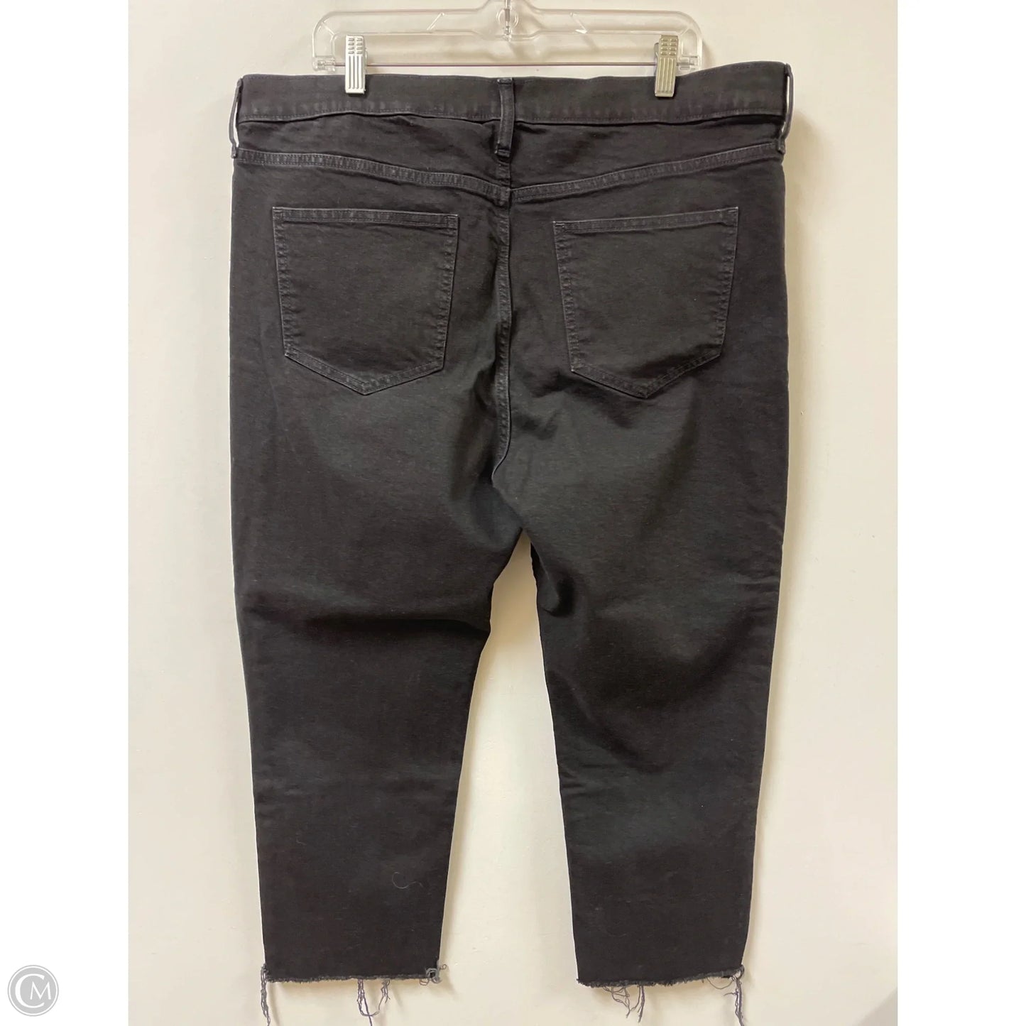 Jeans Straight By Gap In Black Denim, Size: 20