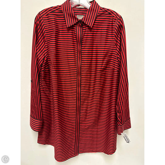 Blouse Long Sleeve By Chicos In Black & Red, Size: M