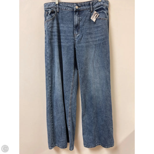 Jeans Wide Leg By Shein In Blue Denim, Size: 14
