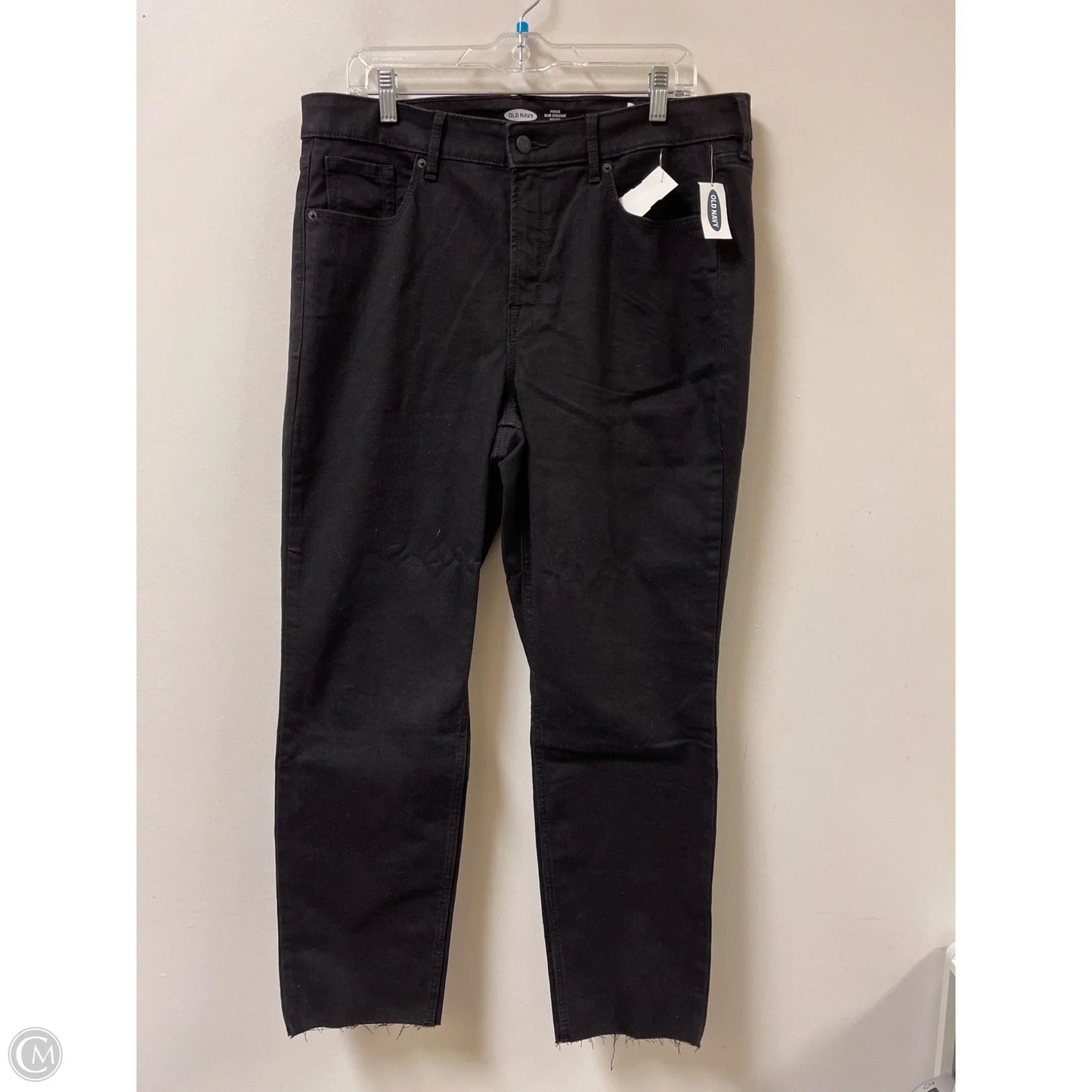 Jeans Straight By Old Navy In Black Denim, Size: 16
