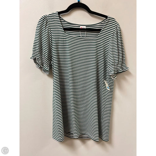 Top Short Sleeve By Clothes Mentor In Green & White, Size: M
