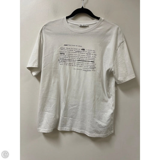 Top Short Sleeve By Zara In White, Size: S