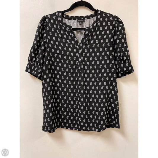 Top Short Sleeve By Ann Taylor In Black & White, Size: M