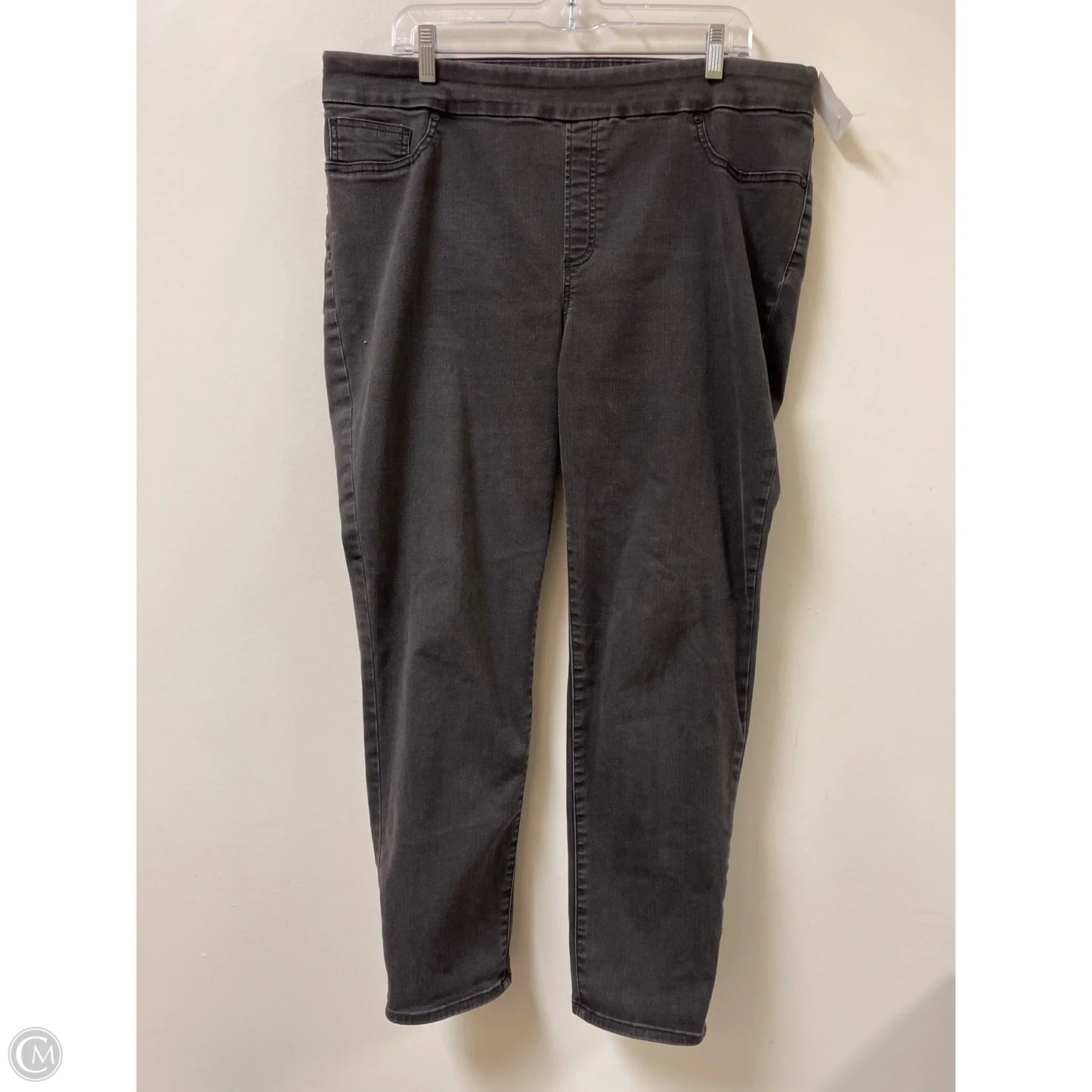 Jeans Skinny By Chicos In Grey Denim, Size: 16