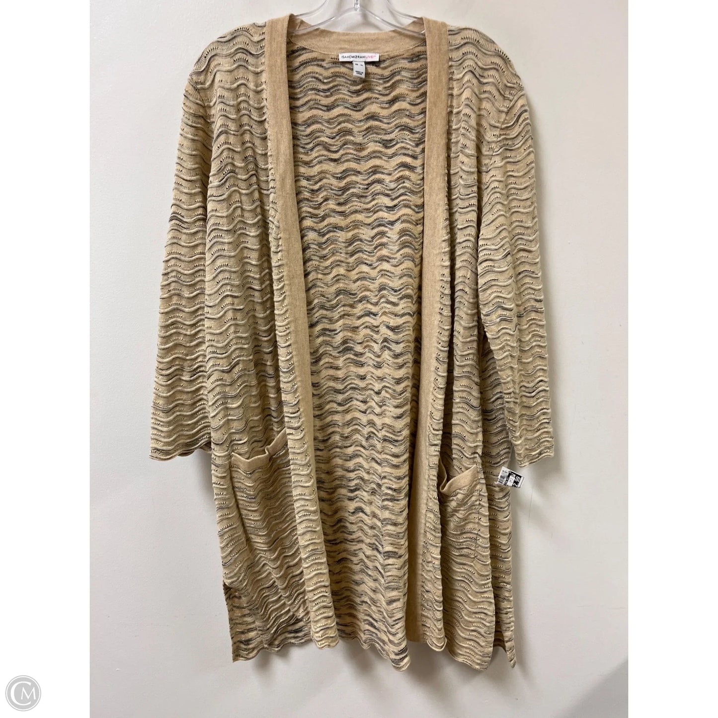 Sweater Cardigan By Isaac Mizrahi Live Qvc In Cream, Size: Xl