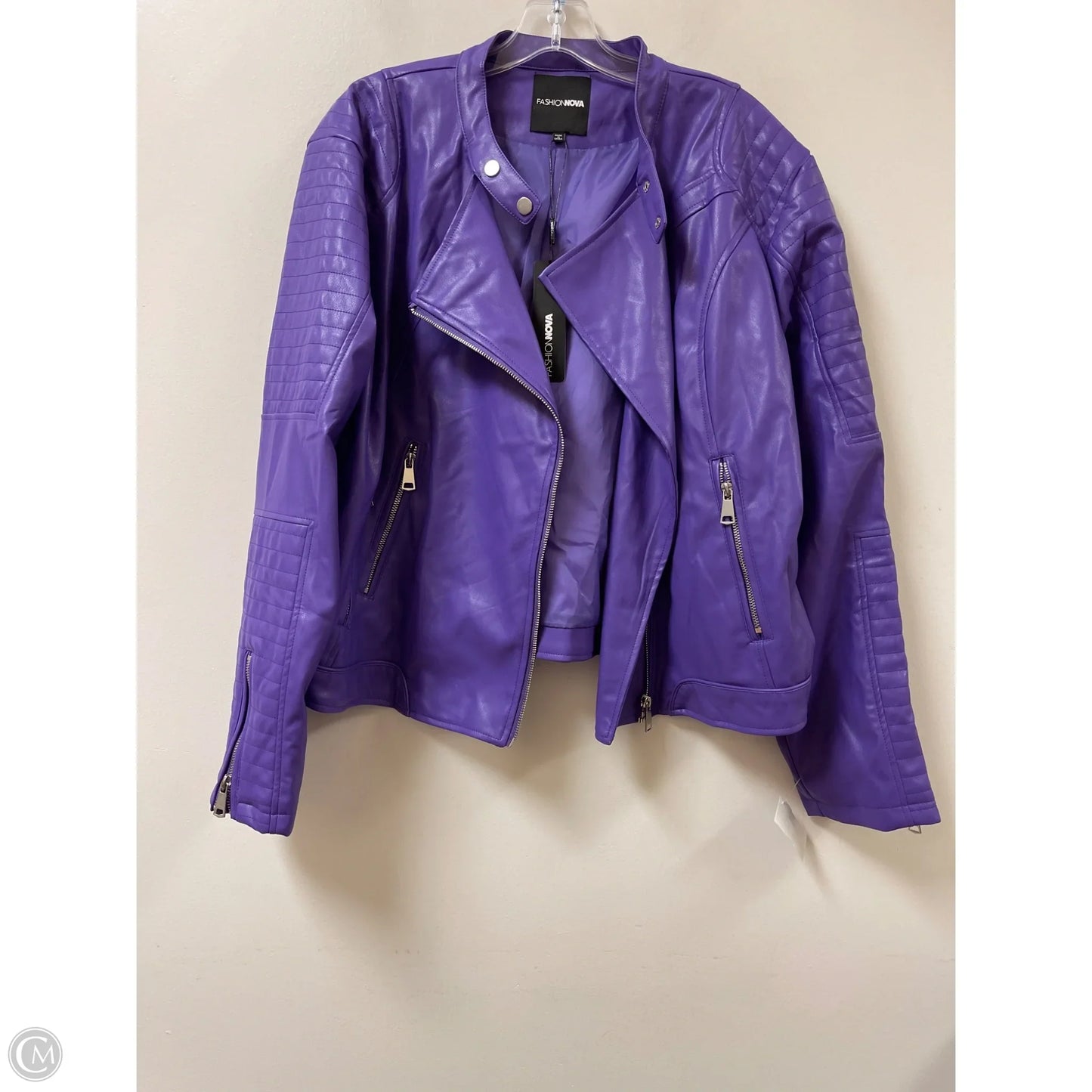 Jacket Moto By Fashion Nova In Purple, Size: 2x