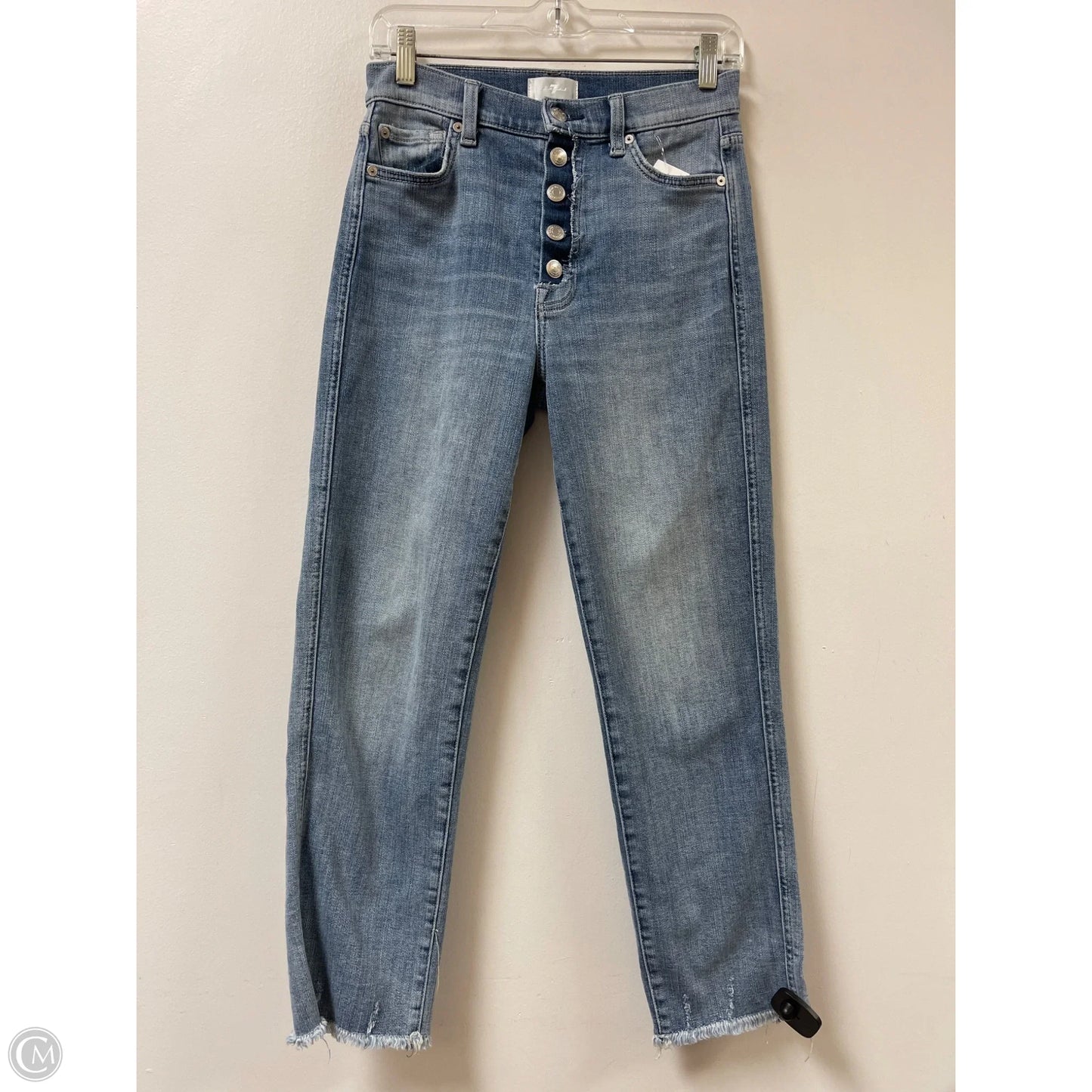 Jeans Straight By 7 For All Mankind In Blue Denim, Size: 4