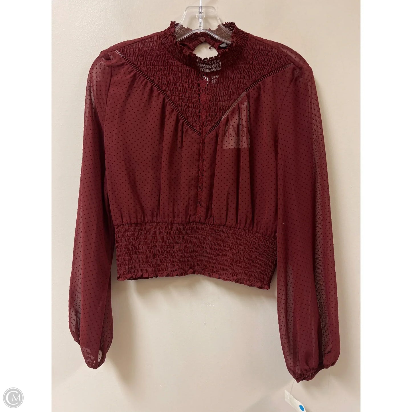 Top Long Sleeve By Zara In Red, Size: M