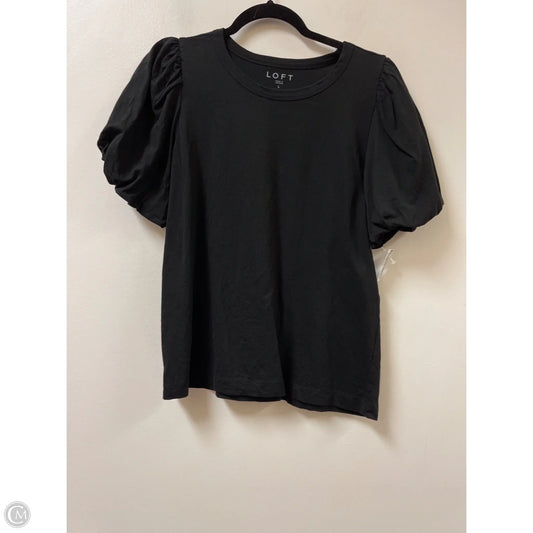 Top Short Sleeve By Loft In Black, Size: L