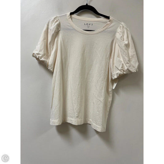 Top Short Sleeve By Loft In Cream, Size: Lp