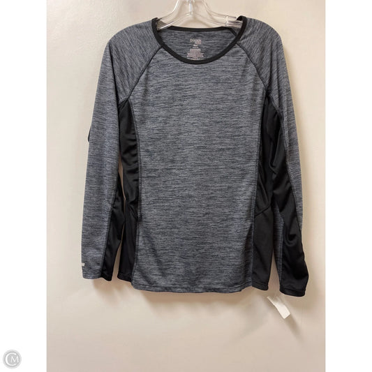 Athletic Top Long Sleeve Crewneck By Danskin Now In Black & Grey, Size: L