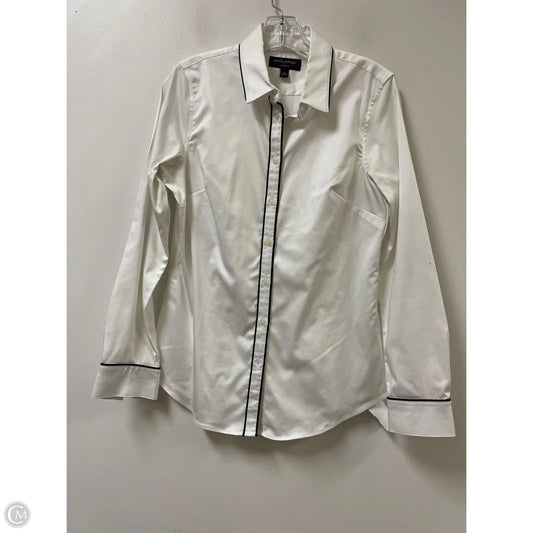 Blouse Long Sleeve By Banana Republic In White, Size: S