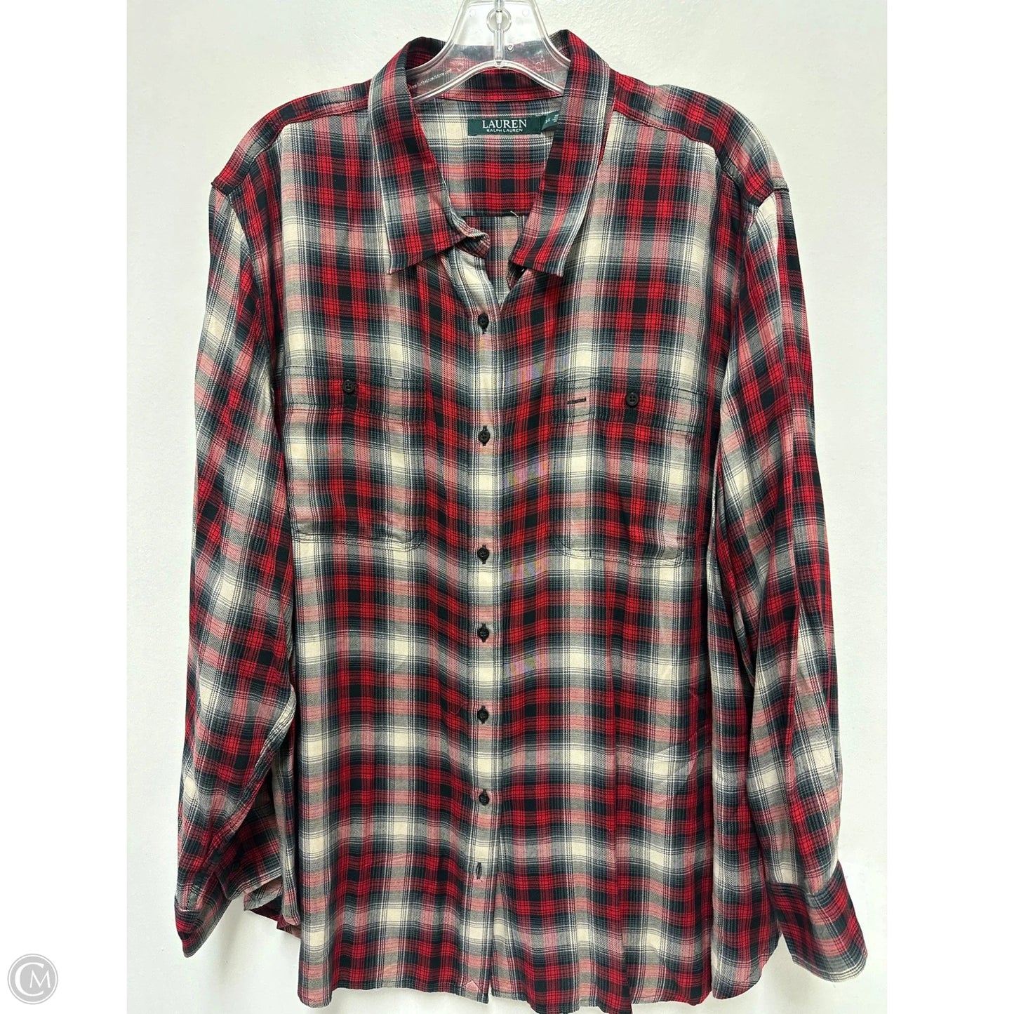 Blouse Long Sleeve By Lauren By Ralph Lauren In Red, Size: 3x