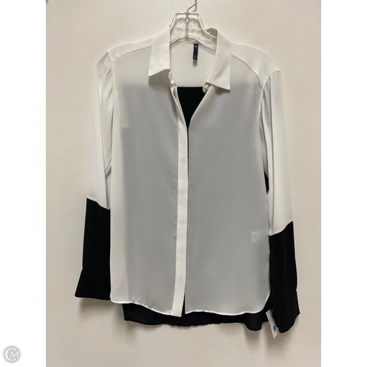 Blouse Long Sleeve By Not Your Daughters Jeans In Black & White, Size: Xs