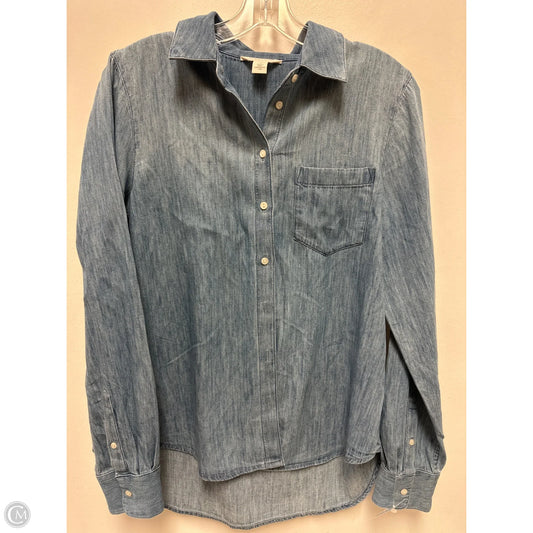 Blouse Long Sleeve By Caslon In Blue, Size: S