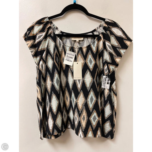 Top Short Sleeve By Melloday In Black & Cream, Size: S