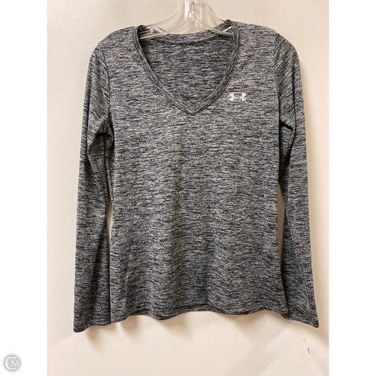 Athletic Top Long Sleeve Crewneck By Under Armour In Grey, Size: S