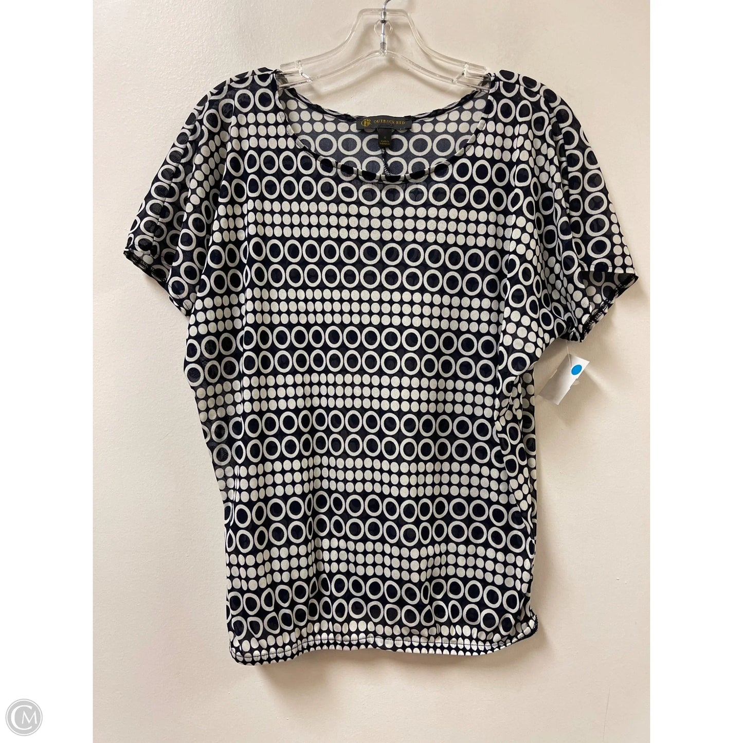 Top Short Sleeve By Outback Red In Blue & White, Size: S