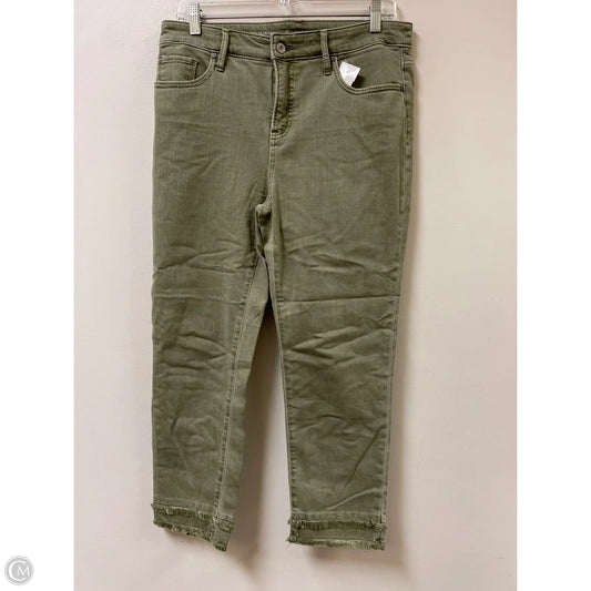 Jeans Cropped By Chicos In Green Denim, Size: 8