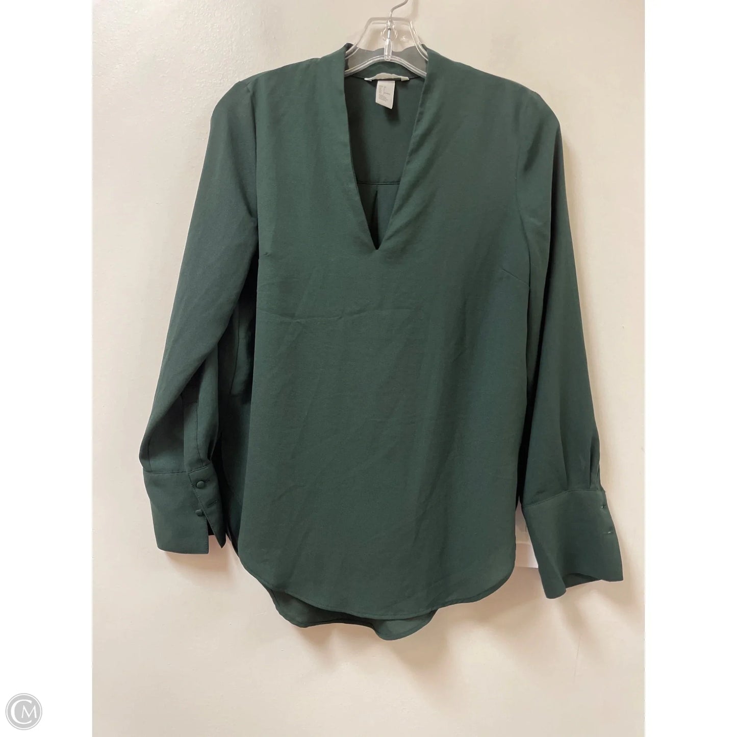 Top Long Sleeve By H&m In Green, Size: Xs