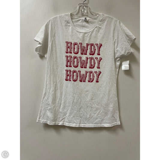 Top Short Sleeve By Clothes Mentor In Pink & White, Size: S