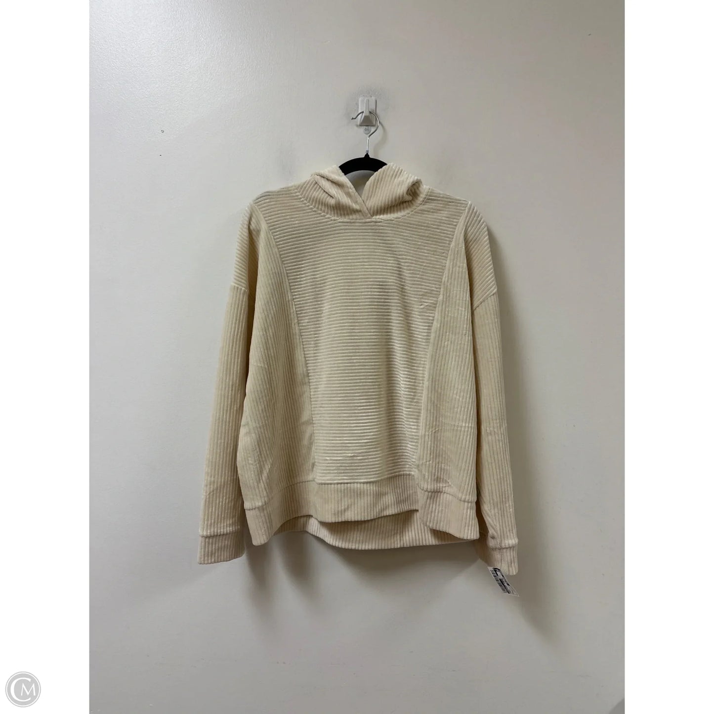 Sweatshirt Hoodie By Talbots In Cream, Size: L