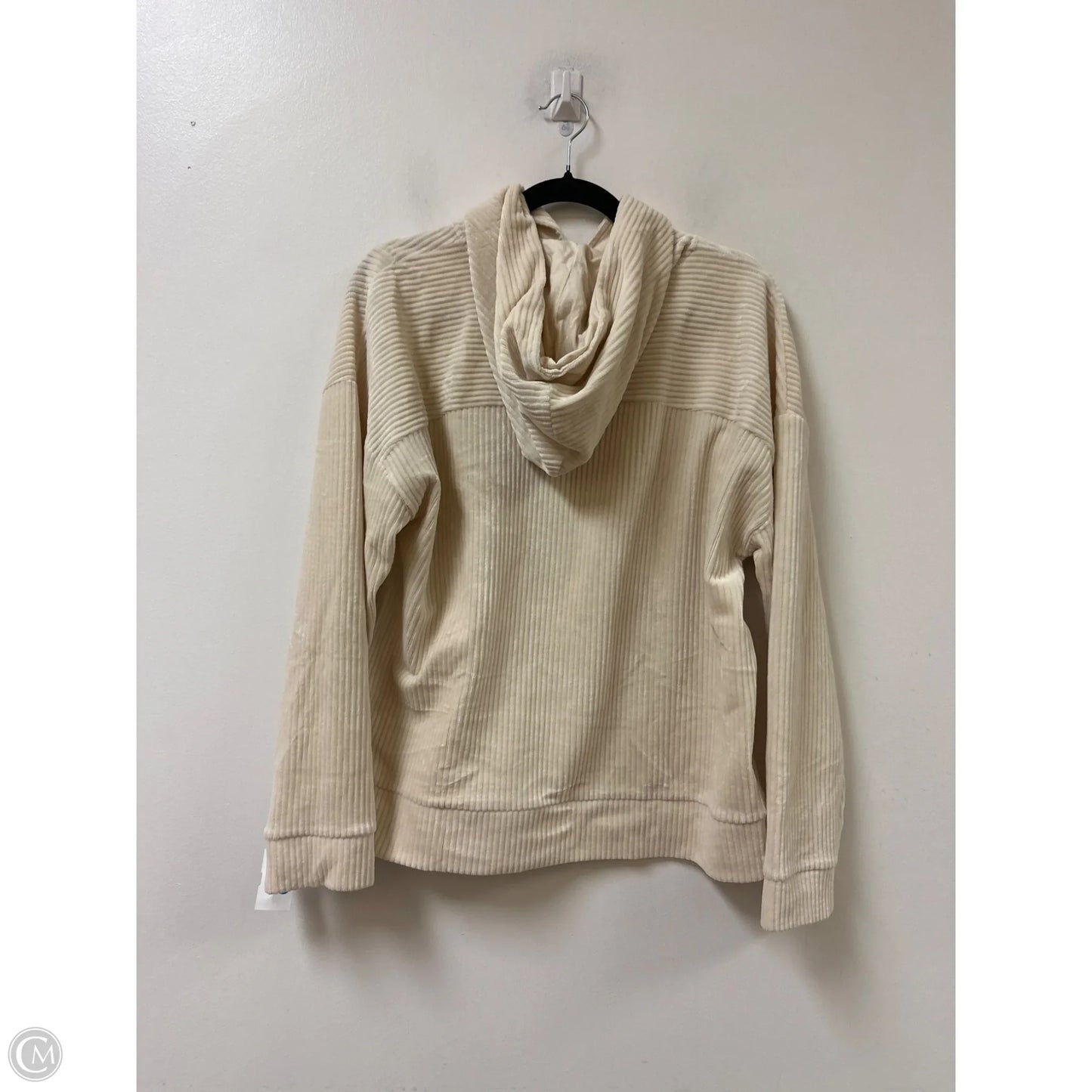 Sweatshirt Hoodie By Talbots In Cream, Size: L