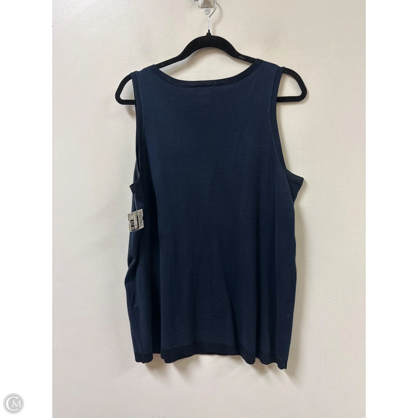 Top Sleeveless By Chicos In Navy, Size: L