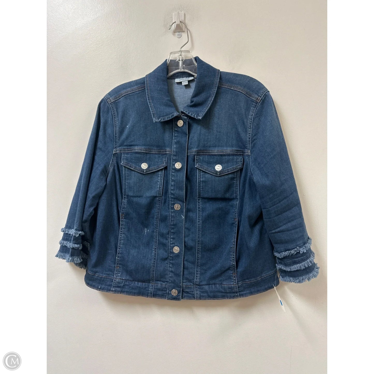 Jacket Denim By Chicos In Blue Denim, Size: L