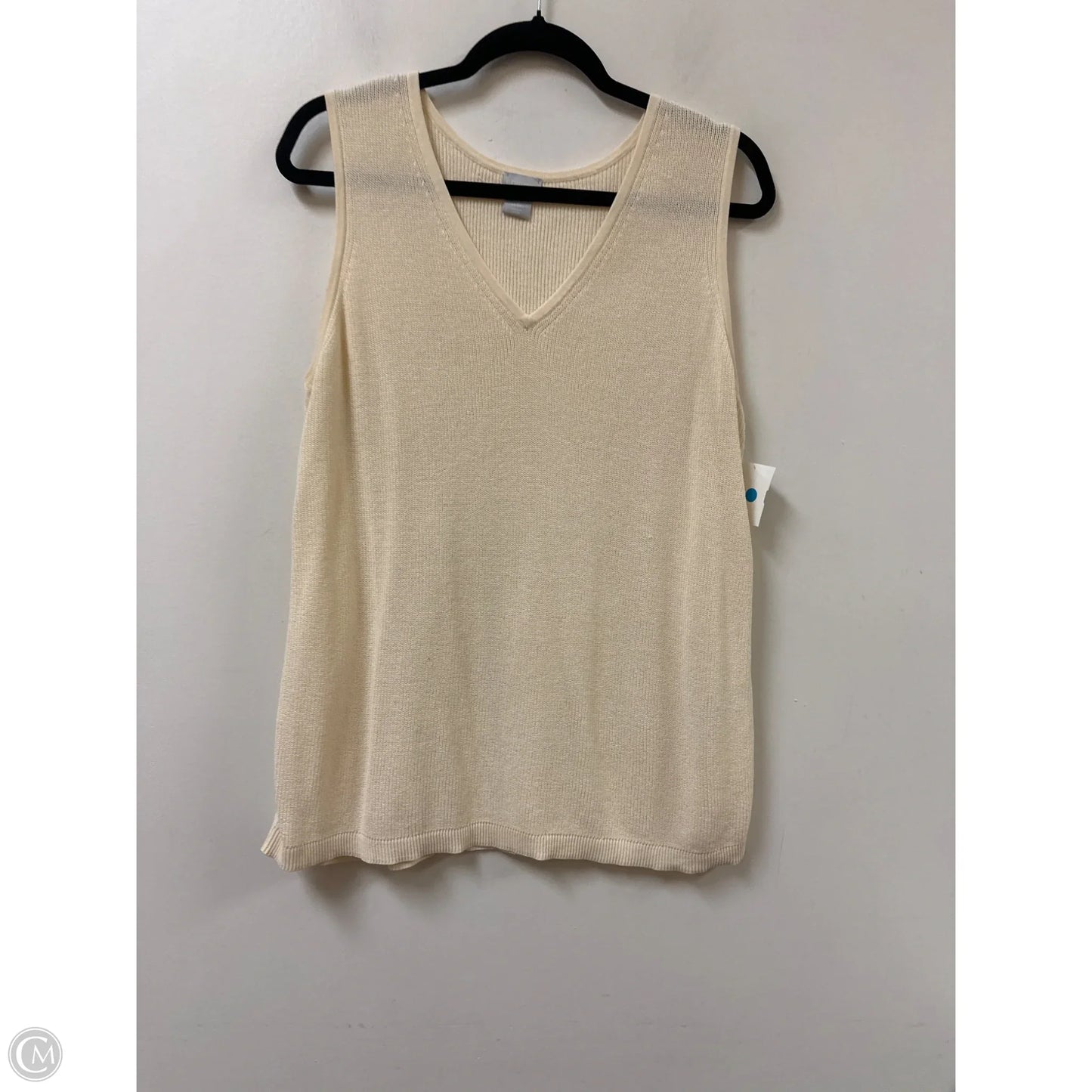 Top Sleeveless By Chicos In Cream, Size: L
