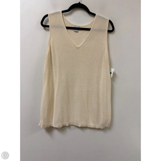 Top Sleeveless By Chicos In Cream, Size: L